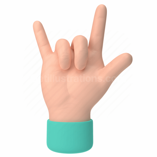 emoticon, emoji, sticker, gesture, rock, hand, light